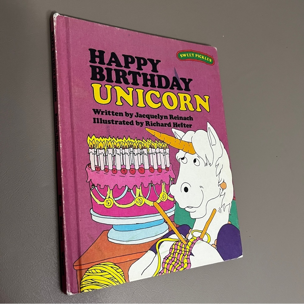 Sweet Pickle Series Happy Birthday Unicorn Book Vintage 1970s rare - Picture 7 of 7